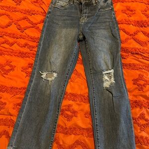 Distressed Blue Jeans